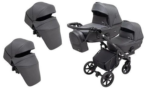 Коляска для двійні 2 в 1 Bair Kiwi DUO Soft BKD-219-1