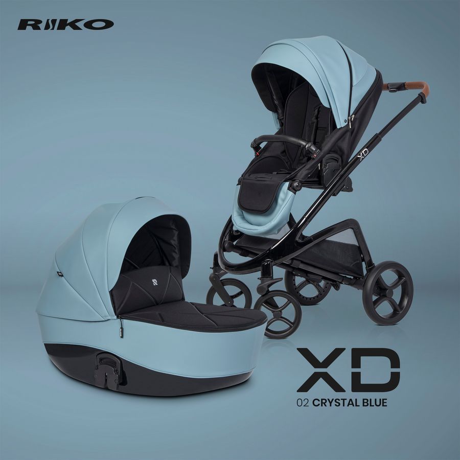 Детская универсальная коляска 2 в 1 Riko XD PRO 02 Crystal Blue