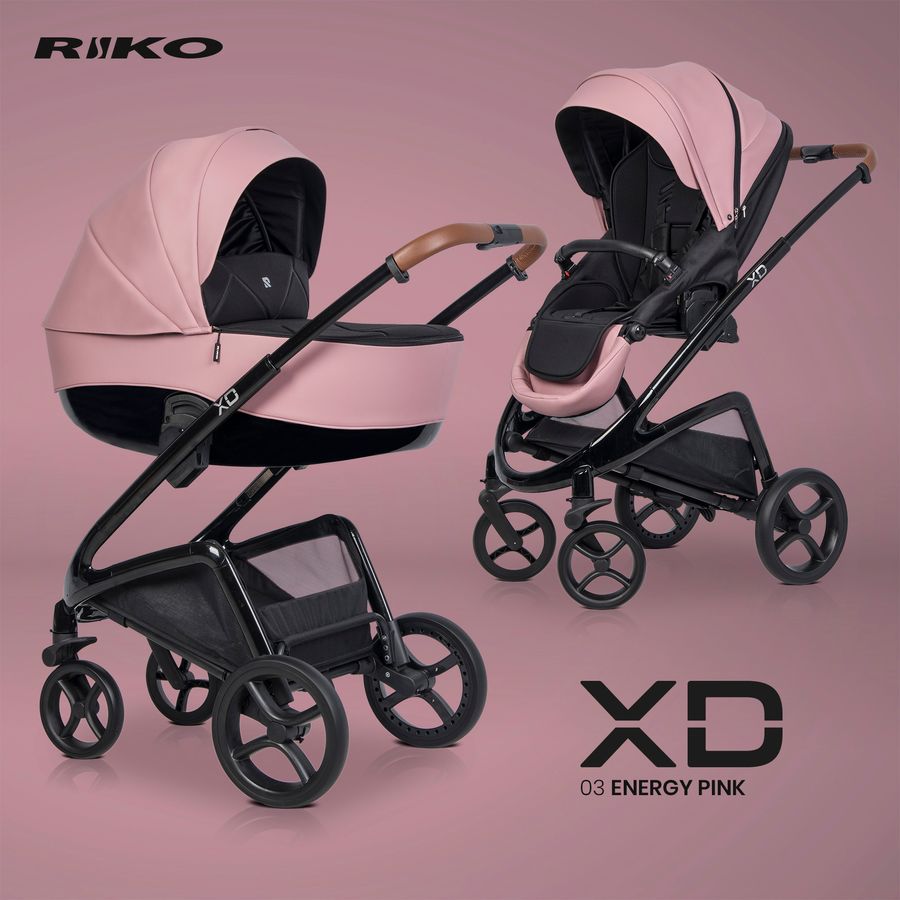 Детская универсальная коляска 2 в 1 Riko XD PRO 03 Energy Pink