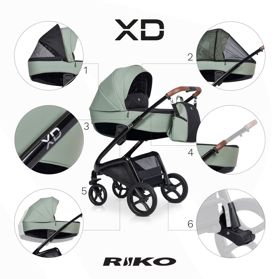Детская универсальная коляска 2 в 1 Riko XD PRO 04 Lagoon