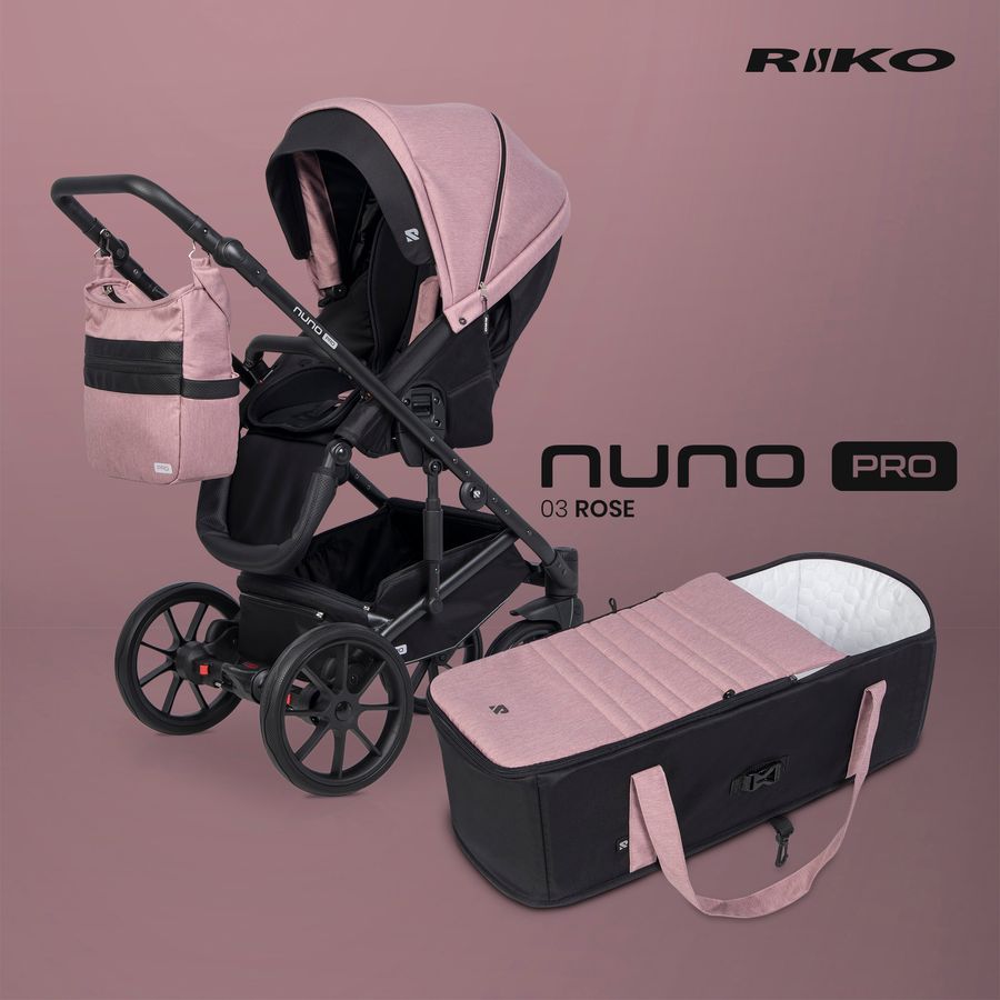 Дитяча універсальна прогулянкова коляска 2 в 1 Riko Nuno PRO 03 Rose