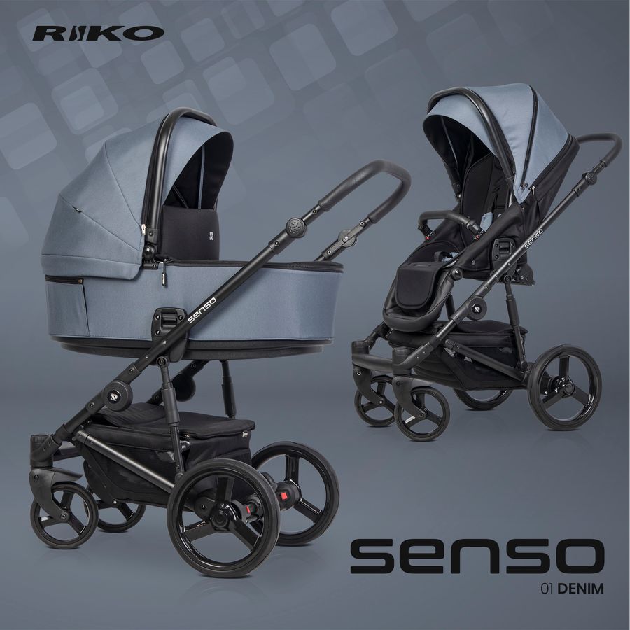 Детская универсальная коляска 2 в 1 Riko Senso 01 Denim