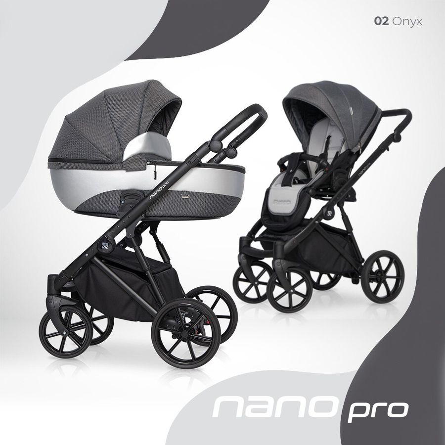 Детская универсальная коляска 2 в 1 Riko Nano Pro 02 Onyx